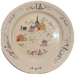 NEWCOR Stoneware Vintage OUR COUNTRY Pattern 10.5 Dinner Plate 1986 Thailand
